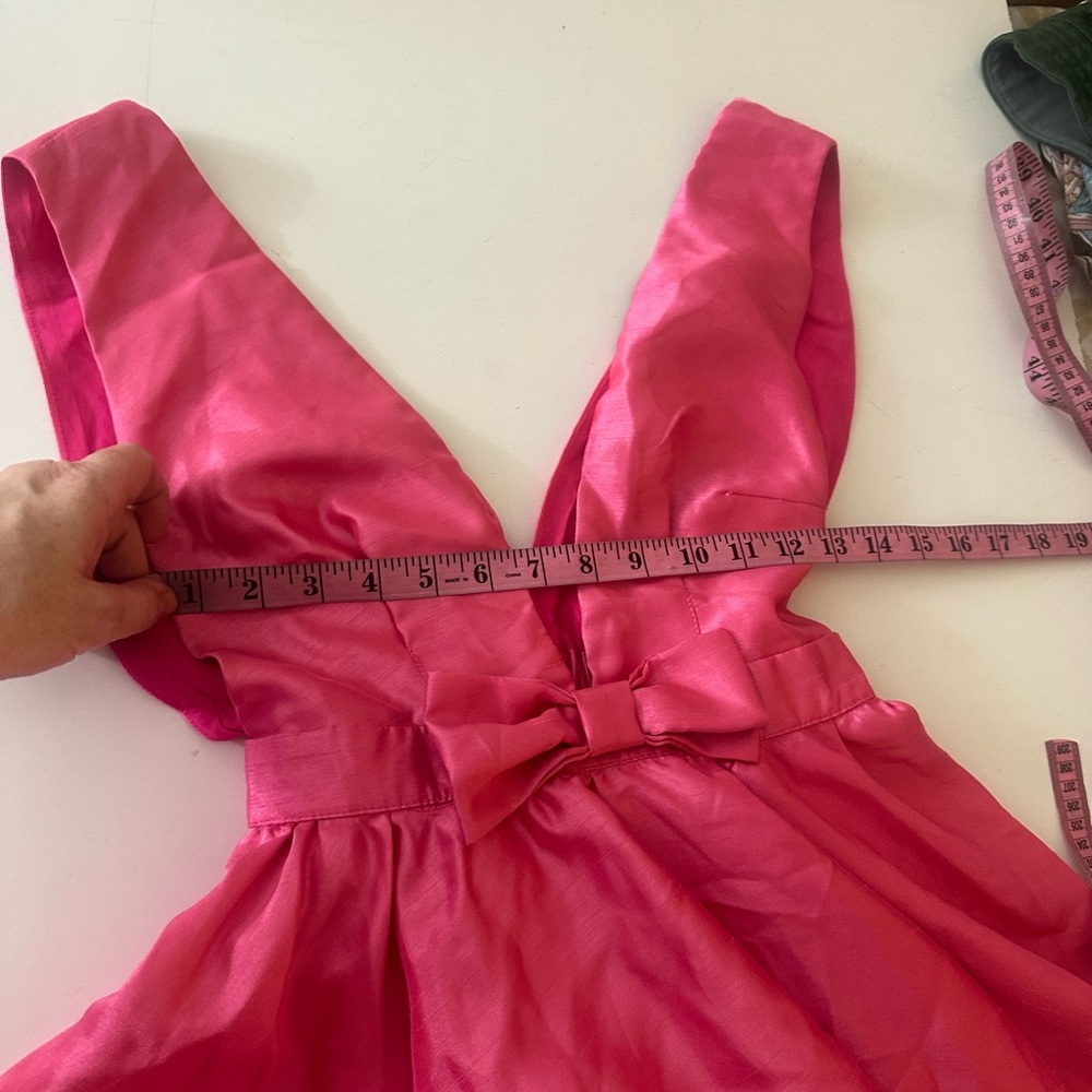 Mable X Anthropologie Pink Duri Bow Tied Bubble Hem Barbie Core Mini Dress NWT S - Picture 14 of 16